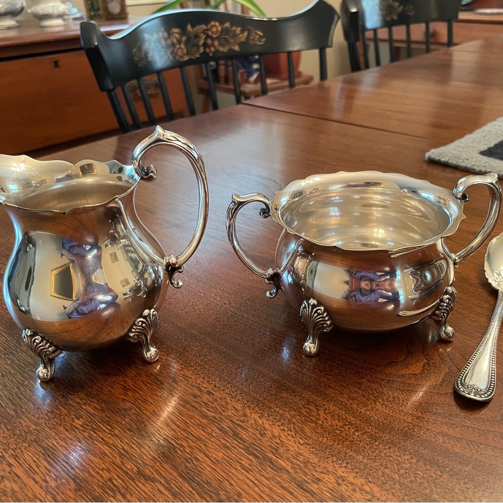 Towle Silver Creamer and Sugar Bowl Set